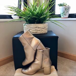 Old Navy Gold Block Heel Party Boots